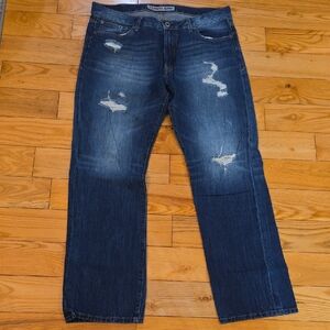 Express Men's Relaxed Fit Jeans in Dark Blue